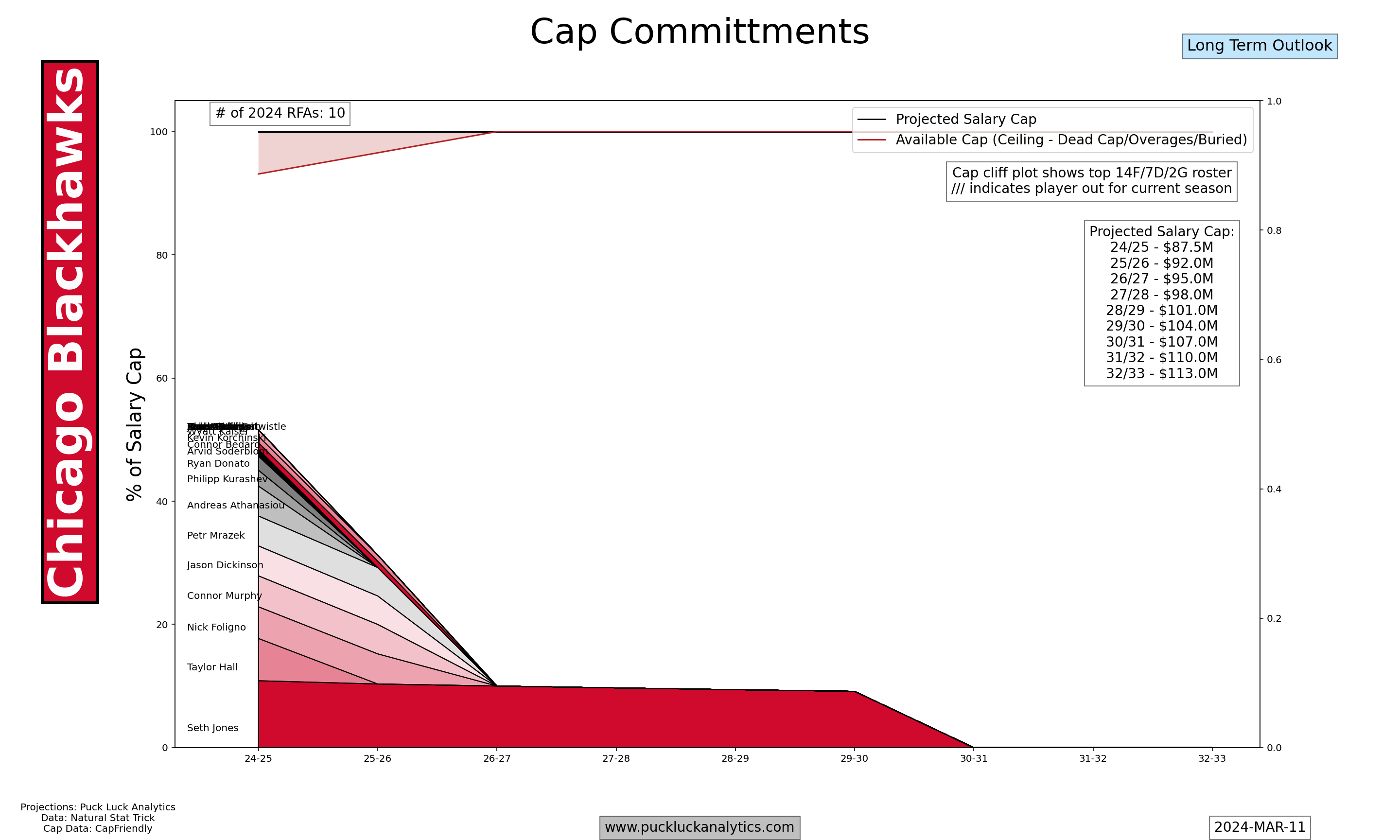 Chicago Blackhawks cap commitments